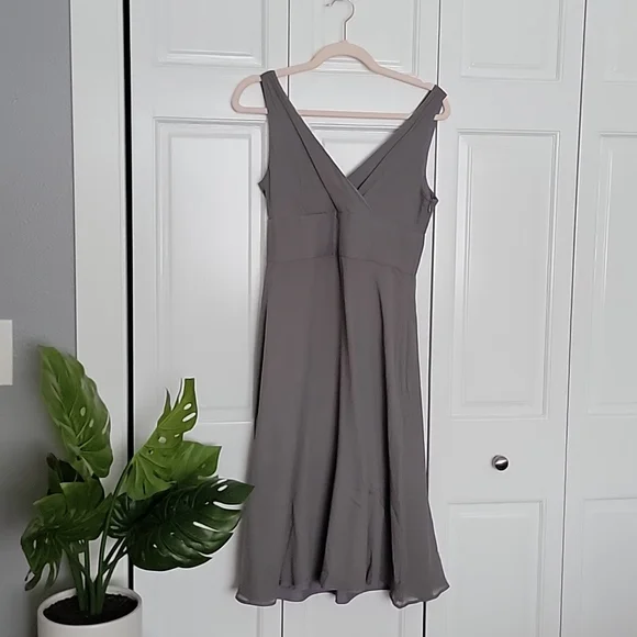 grey j crew bridesmaid dresses Chiffon Convertible Sleeveless Bridesmaid Dress| Plus Size main image 1